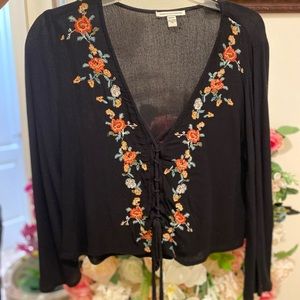 American Eagle Embroidered Blouse